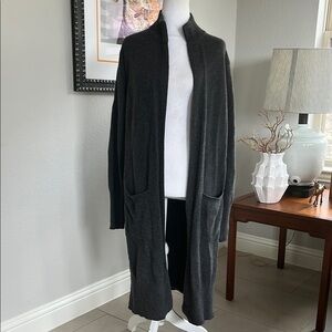 Athleta Wool Cashmere Blend Longline Cardigan Gray Medium